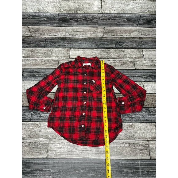 Abercrombie Kids Red Plaid Long Sleeved Flannel - Picture 2 of 6